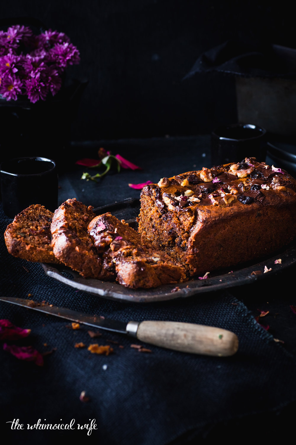 30 Cakes In 30 Days | 4. Dark Chocolate, Cranberry & Walnut Spiced Pumpkin Bread {GF, DF, Vegan} | The Whimsical Wife